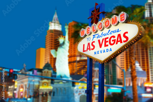 Canvas Print Welcome to Las Vegas neon sign