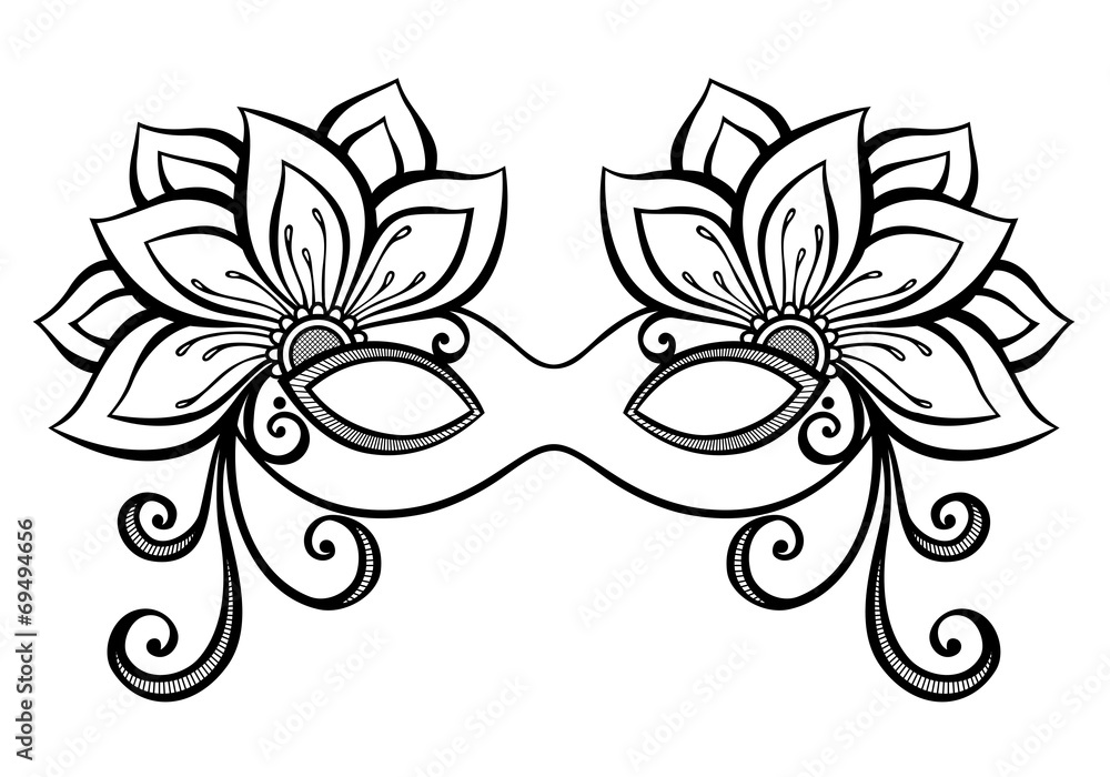 Beautiful Masquerade Mask (Vector), Patterned design Stock ベクター | Adobe  Stock