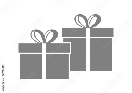 Grey gift icon on white background