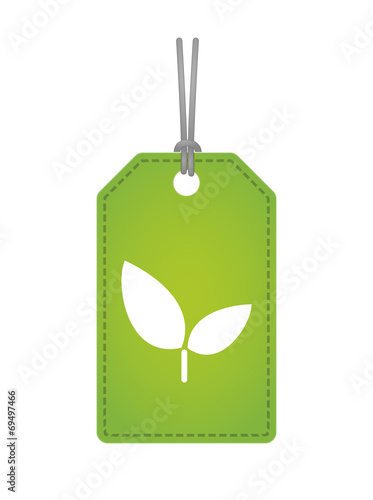 Label with a plant