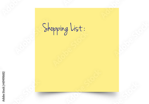 shopping list post-it