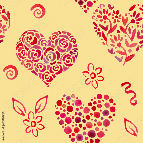 pattern with leaves in shape of heart 2