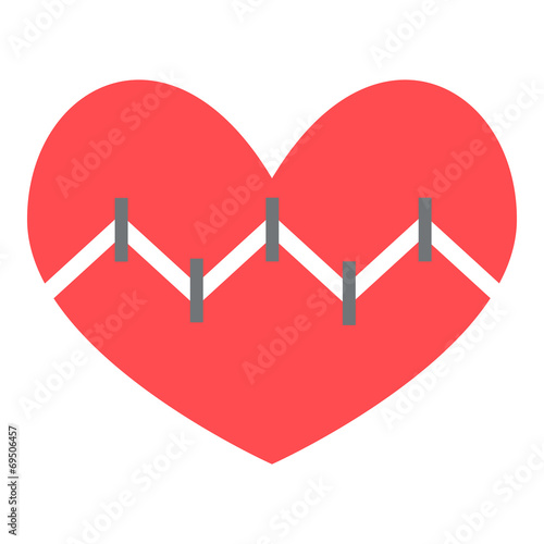 broken heart red vector