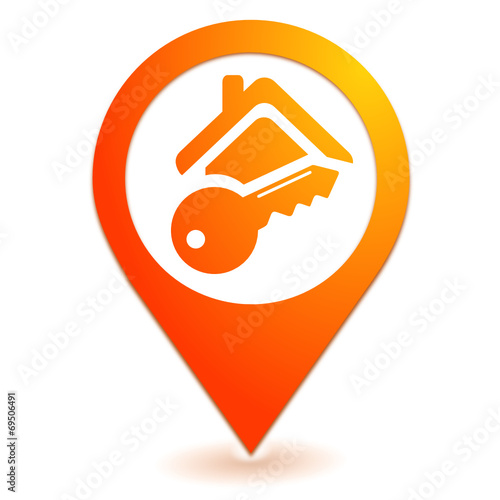 alarme de maison sur symbole localisation orange