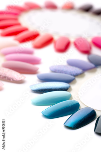 Many colorful nail varnishes