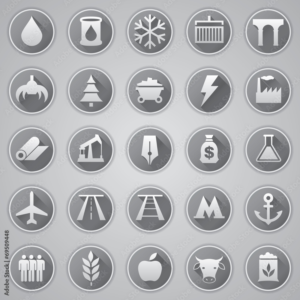 Vector set icons, industrial and transport icons, vector design Vector set icons, industrial and transport icons, vector design