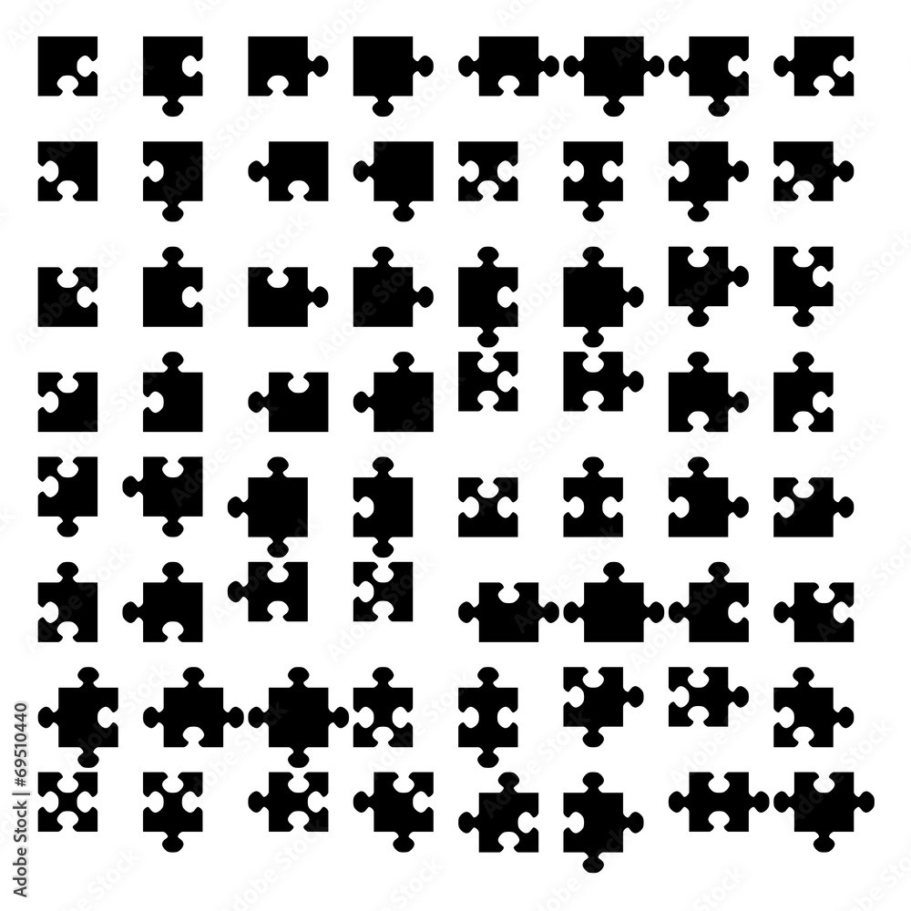 Illustration of Jigsaw puzzle blank parts