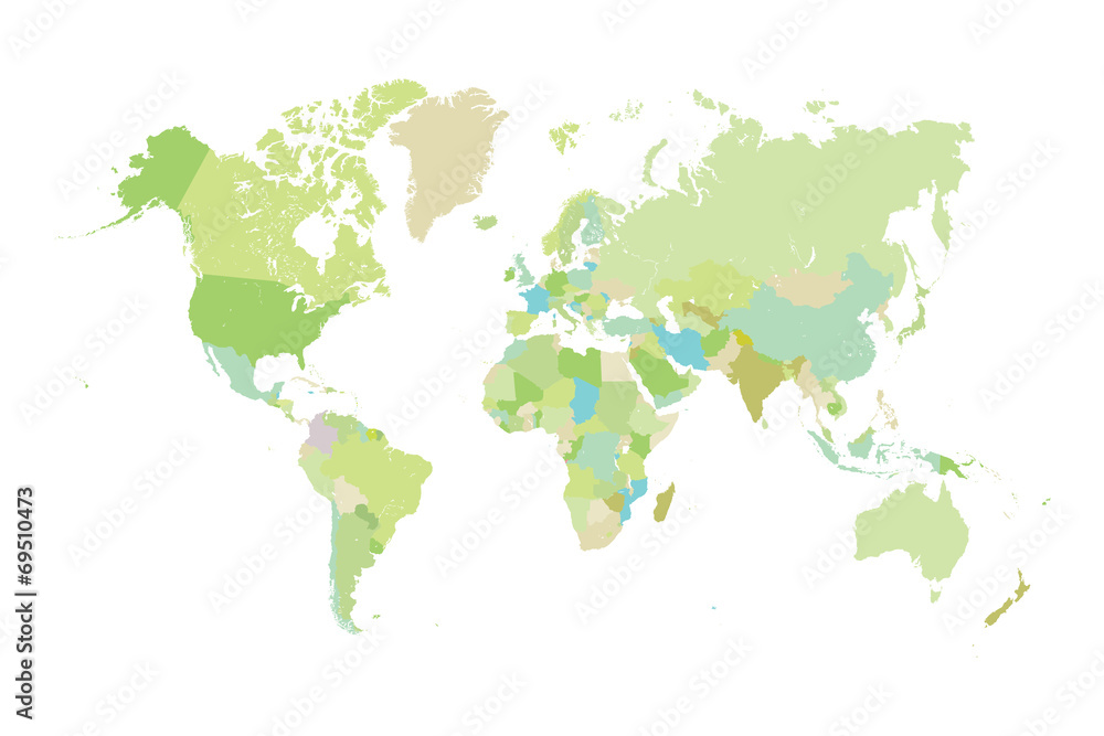 Illustration of very fine outline of the world (with country bor