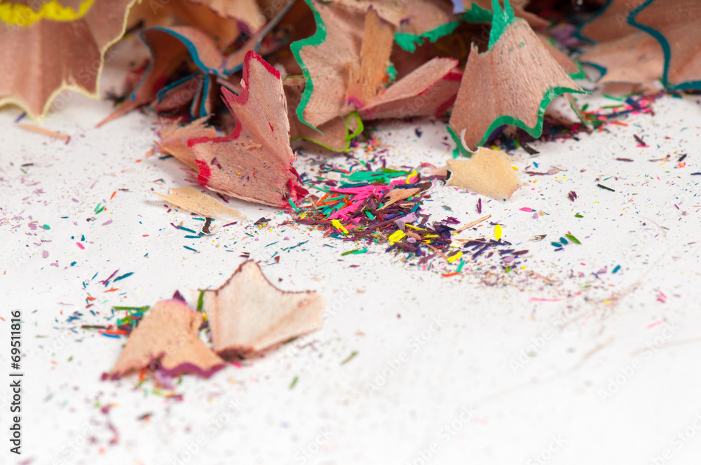 Shavings of colored pencils Shavings of colored pencils