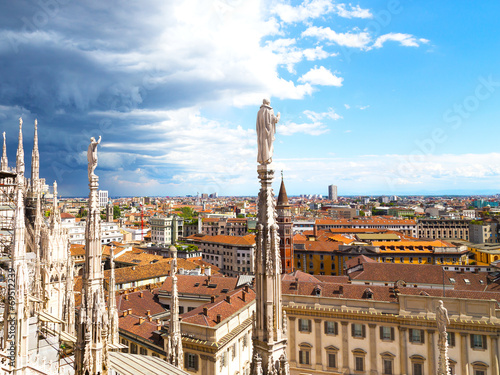 View on downtown from the Dome of Milan cathedral © avmedved