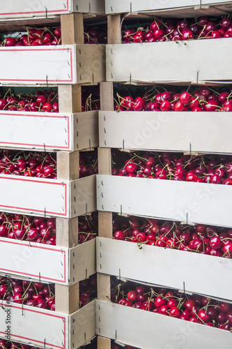 Sweet cherries at the market
