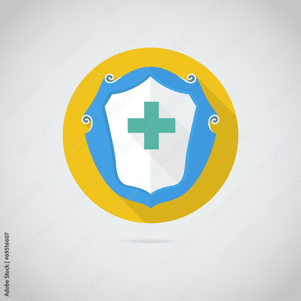 Obraz premium Flat vector icon with cross.
