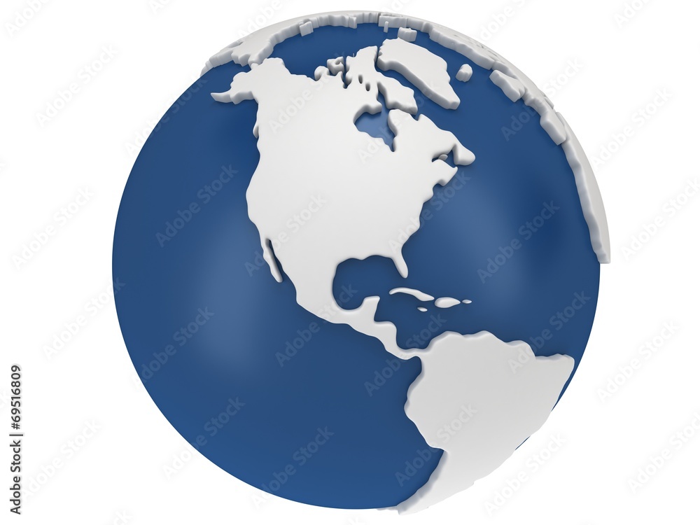 Fototapeta premium Earth planet globe. 3D render. America view.