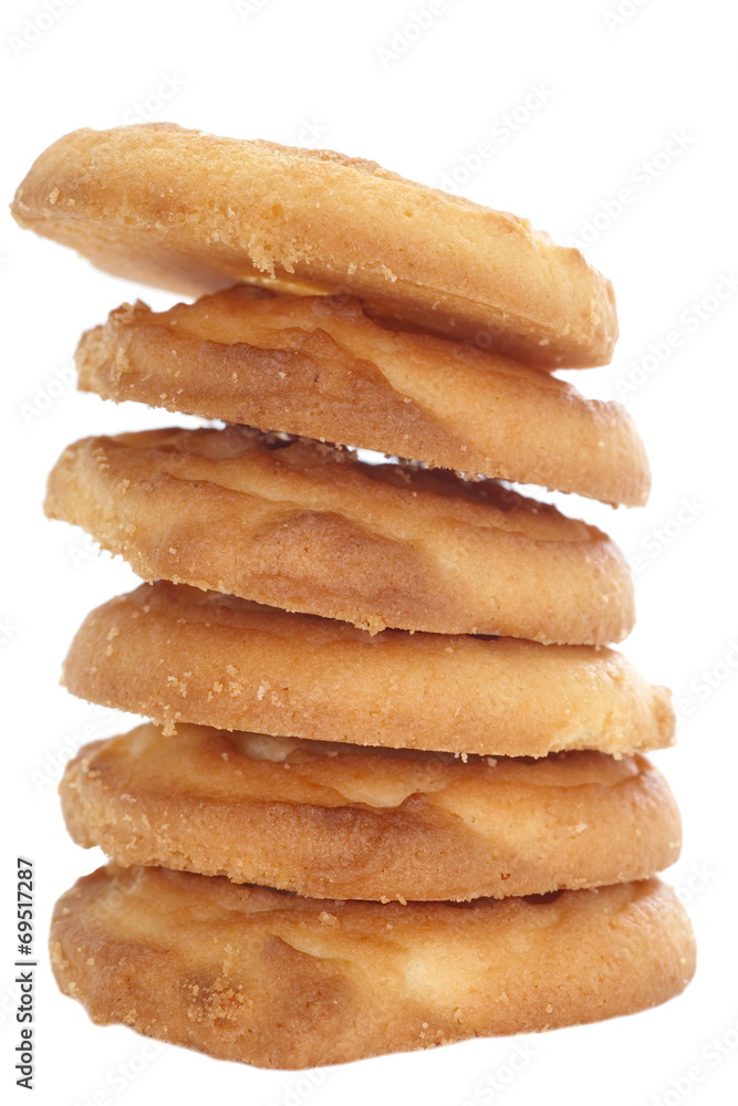 close - up butter cookies isolated on white background close - up butter cookies isolated on white background