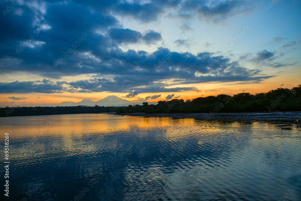 Fototapeta premium Beautiful sunset at Pemuteran, Bali