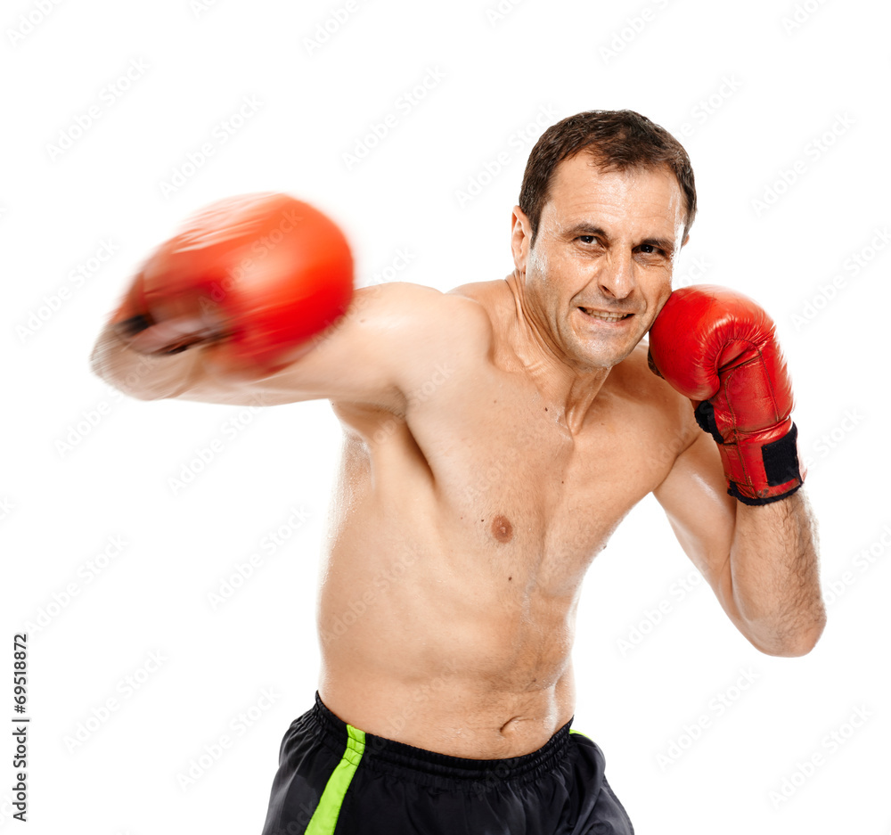 Kickbox fighter executing a punch