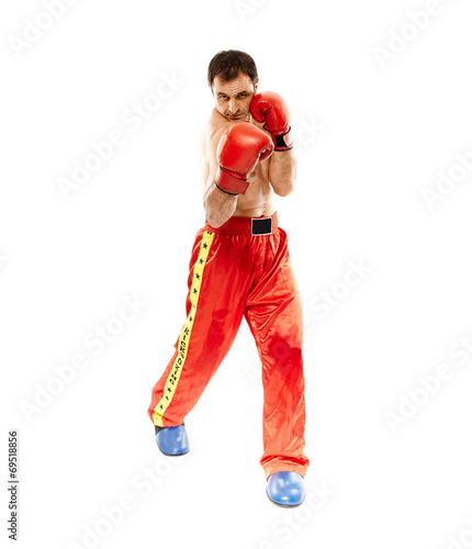 Kickbox fighter executing a punch