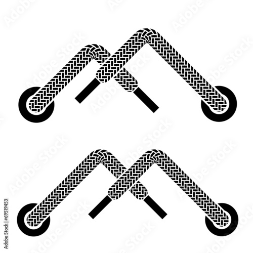 vector shoe lace mountain walking symbols