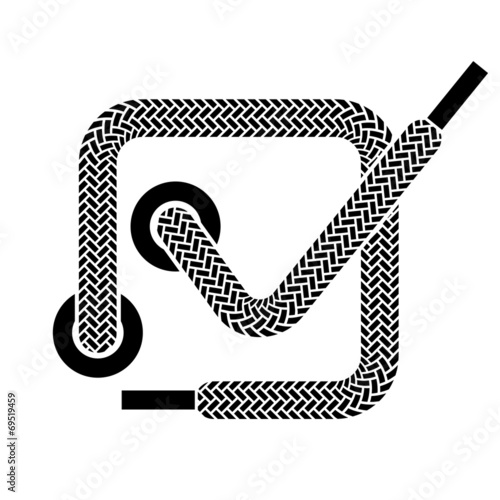 vector shoe lace checkmark symbol