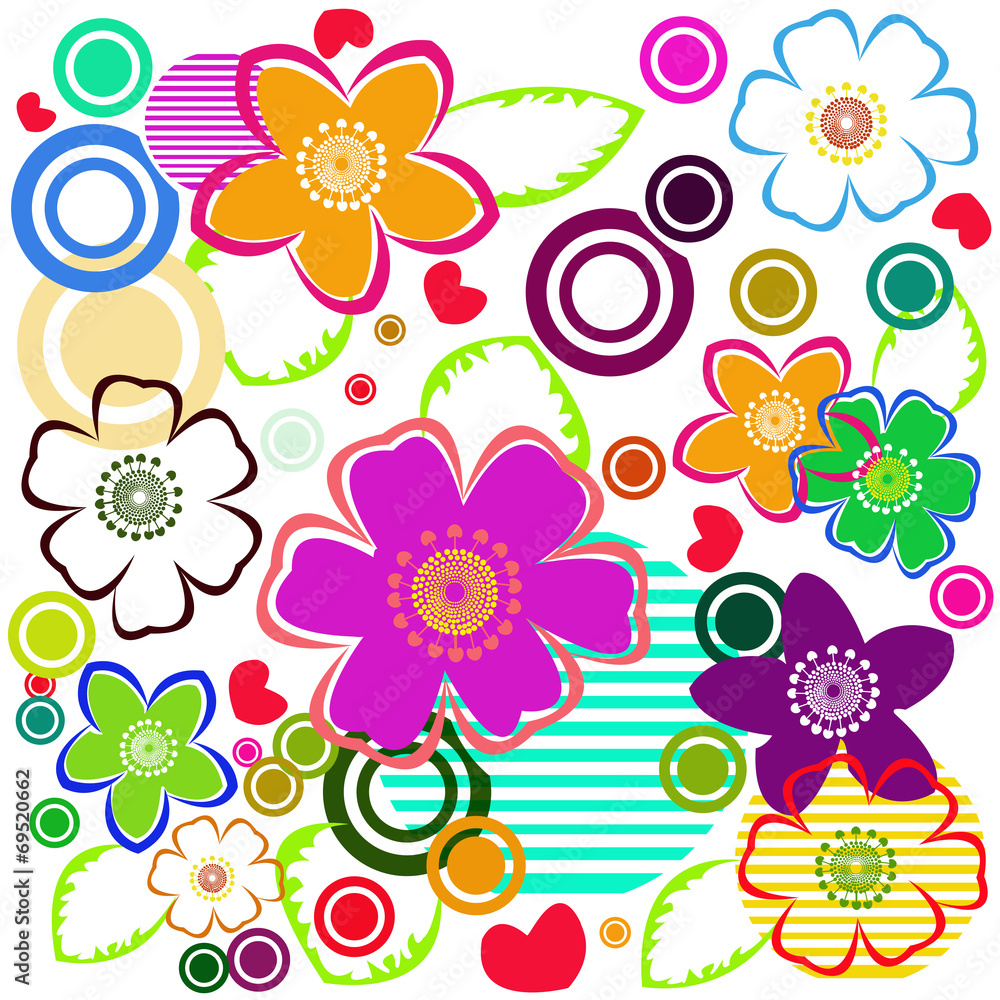 Abstract flowers decorative ornaments Abstract flowers decorative ornaments