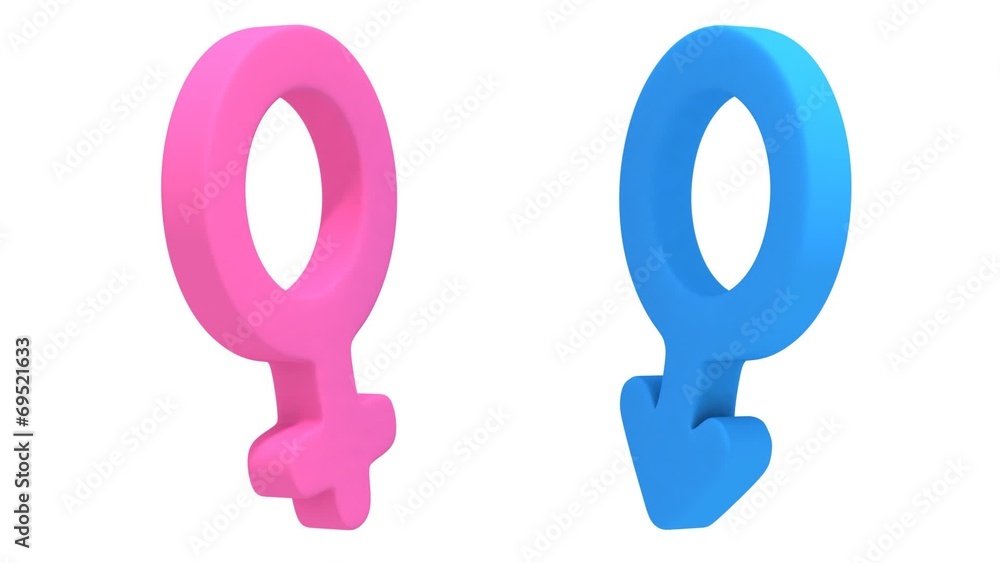 Male and female signs rotate animation. Male and female signs rotate animation.