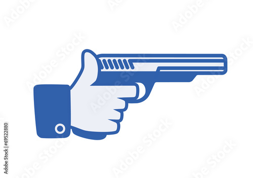 Foto I like weapon, vector button