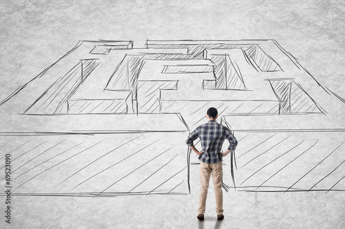 Bild auf Leinwand man with maze