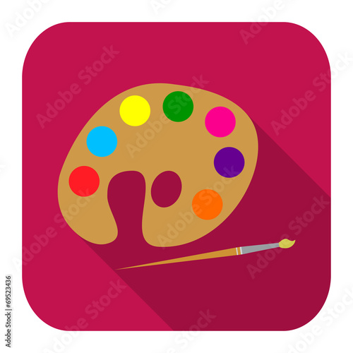 icon palette with paints and brush