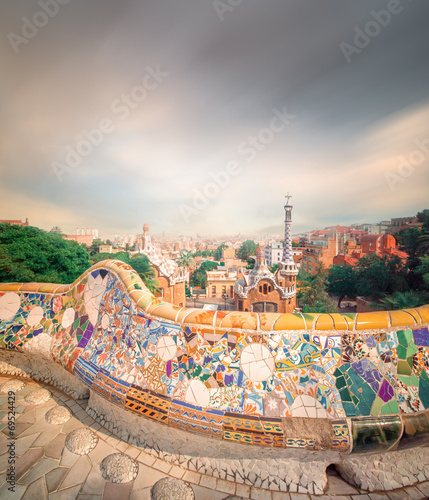 Park Guell in Barcelona, Spain