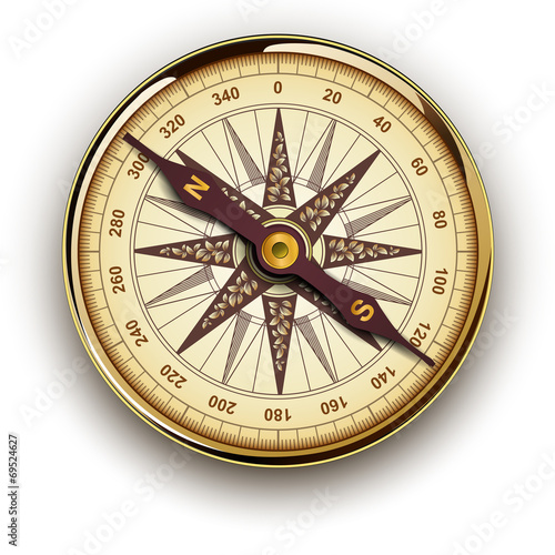 Compass, retro vector design