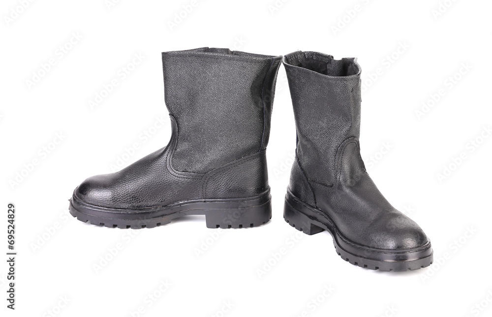 Close up of working boots. Close up of working boots.