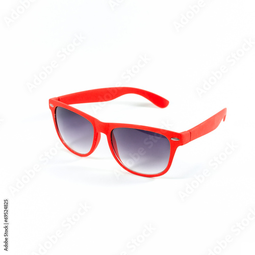 red sunglasses isolated