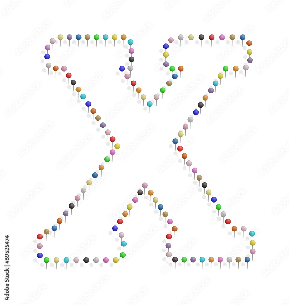 letter x with pushpin letter x with pushpin
