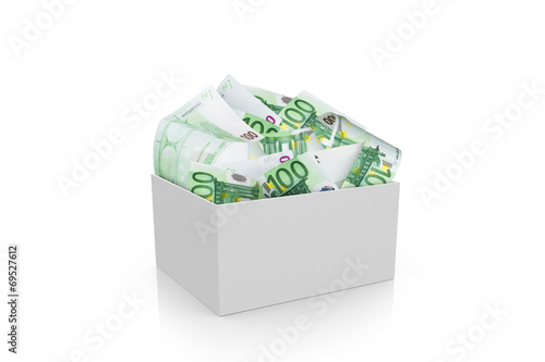 Full of Euro Money in White Box