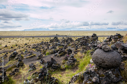 Cairn Montjoie Amas tas de cailloux islande photo