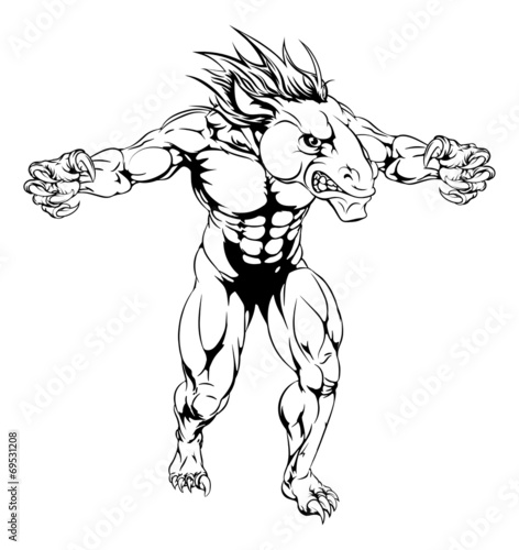 Horse scary sports mascot