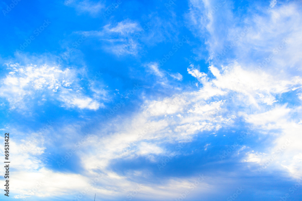 Fototapeta premium Blue sky, white clouds and sunshine
