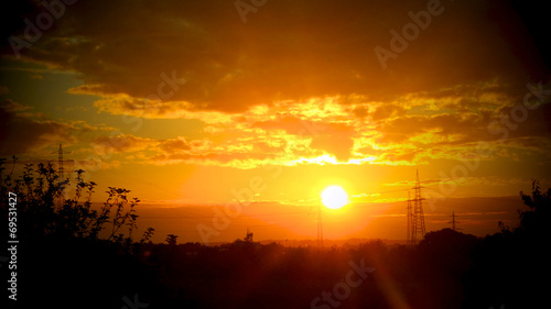 Wallpaper Mural Strommasten bei Sonnenuntergang Torontodigital.ca