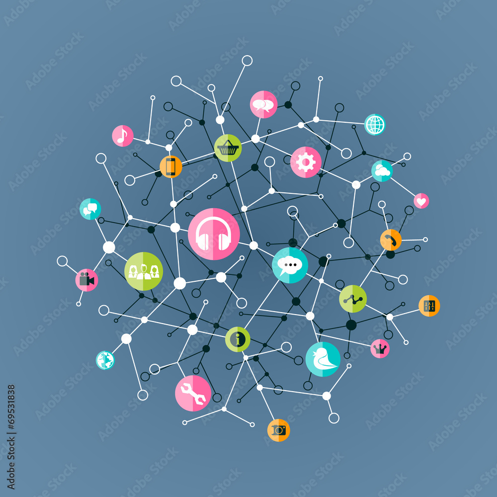 Business Software and Social Media Concept Business Software and Social Media Concept