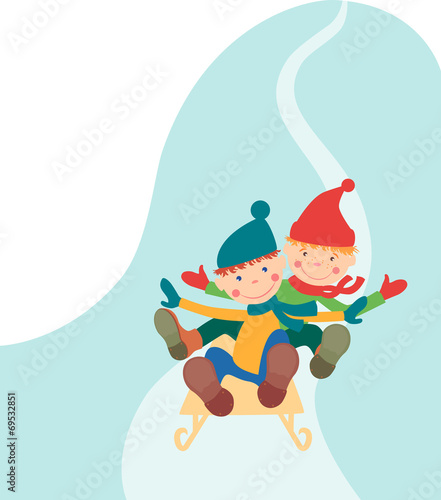 Children on the sledge