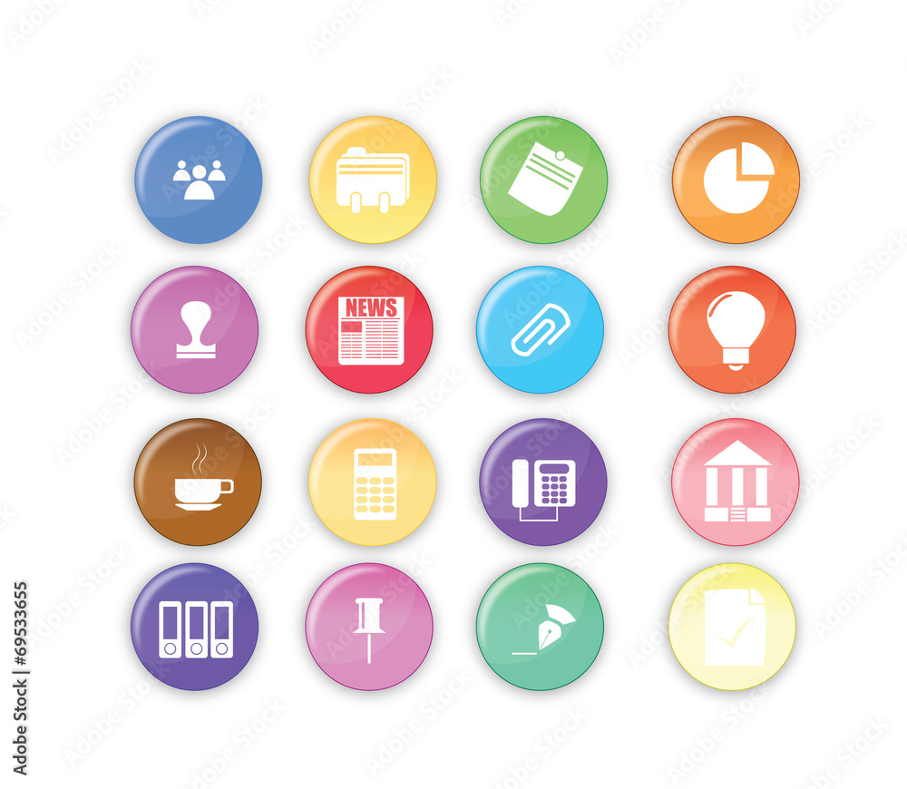 Colored dots - Office and Business icons Colored dots - Office and Business icons