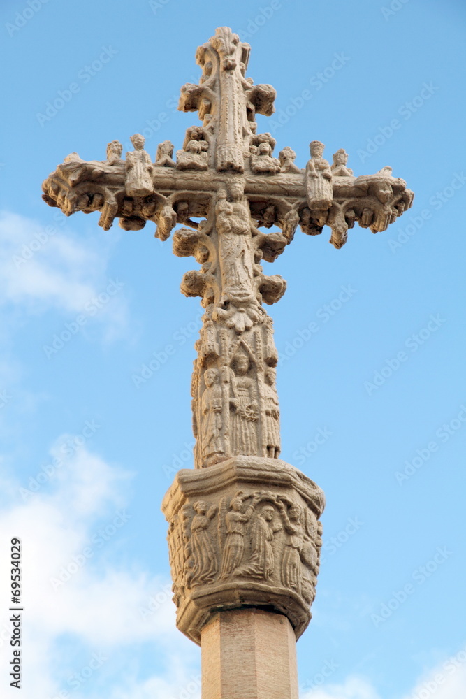 Stone cross, Cinctorres village, Teruel; Aragon; Spain