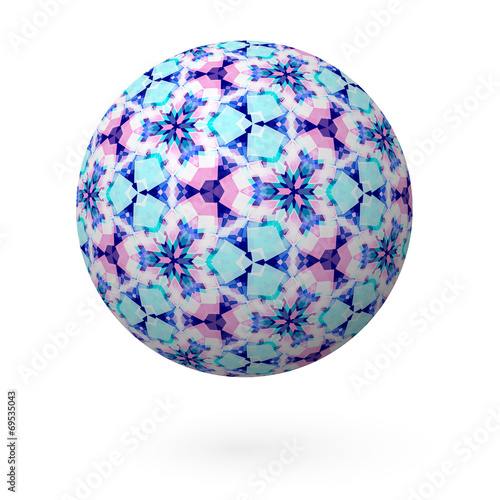 Decorative Ball with a Pattern on a white background