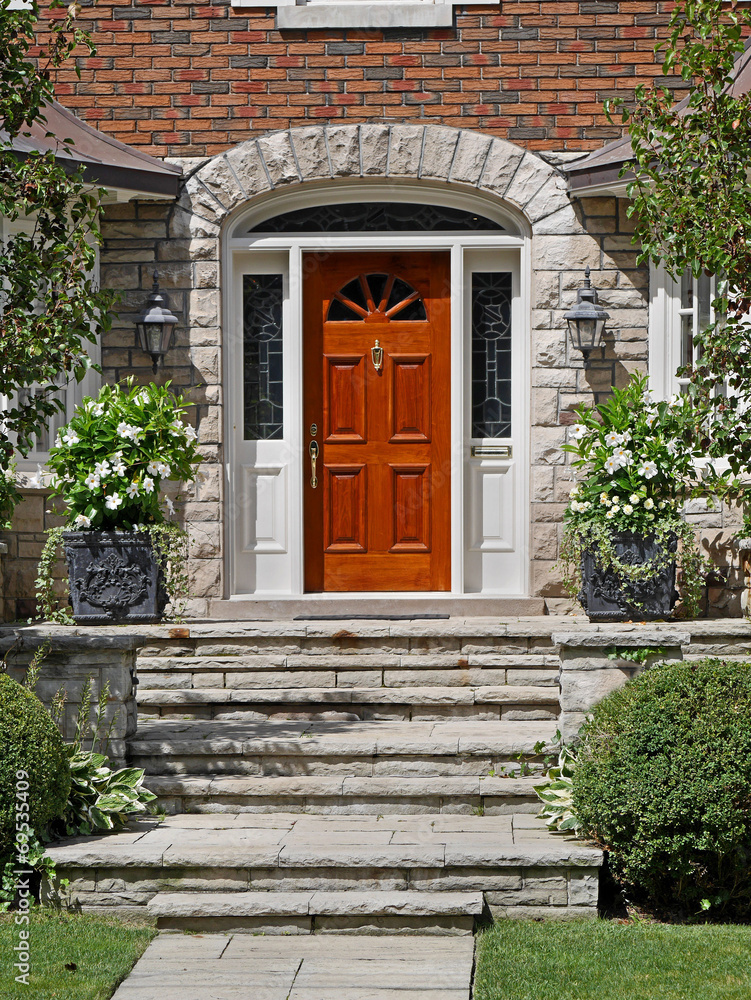 house front door with flagstone steps house front door with flagstone steps