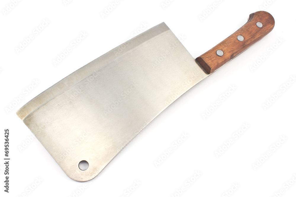 Meat cleaver knife isolated on white background Meat cleaver knife isolated on white background