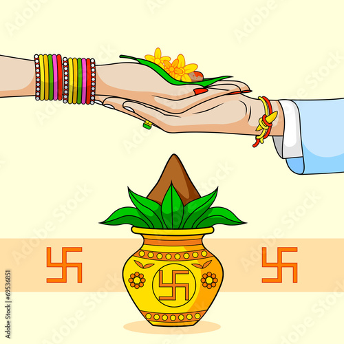 Bride and Groom in Indian Hindu Wedding