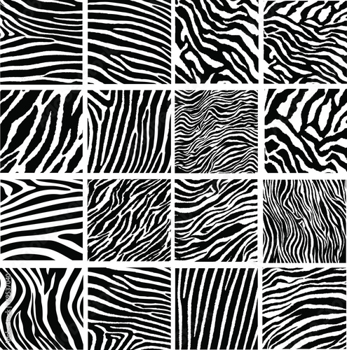Animal skin fur vector pack leopard zebra