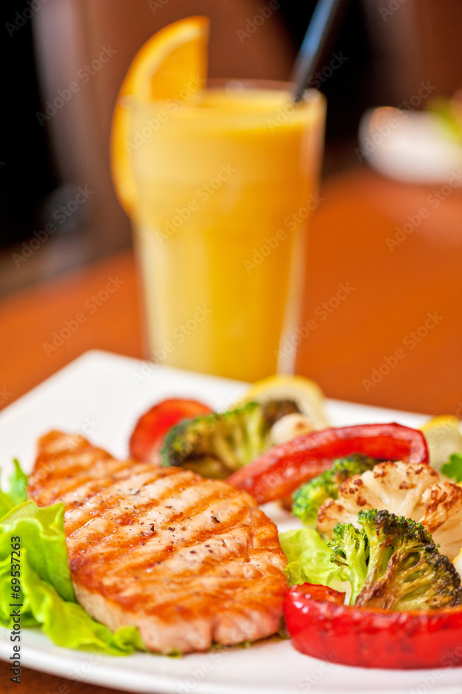 salmon steak salmon steak