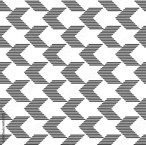 Black and white geometric seamless pattern abstract background