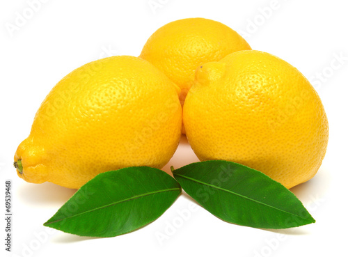 Lemons with leaves